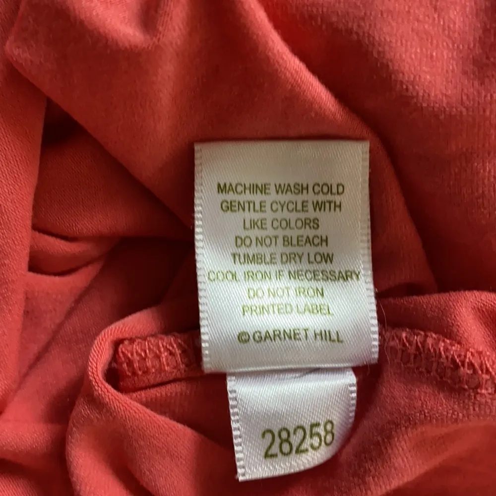 Garnet Hill coral gathered neckline 3/4 sleeve tee size Small - Image 5