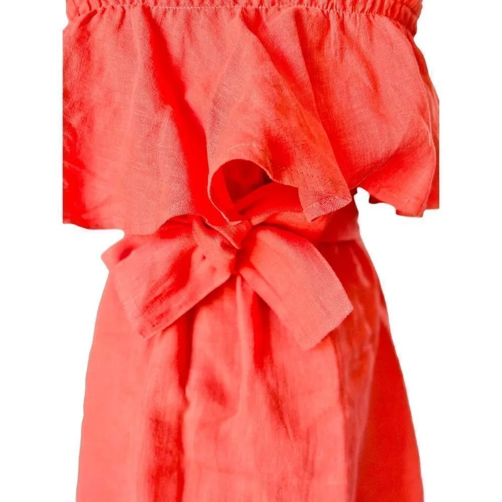 FAITHFULL THE BRAND LINEN RUFFLE DRESS SIZE 2 - Image 8