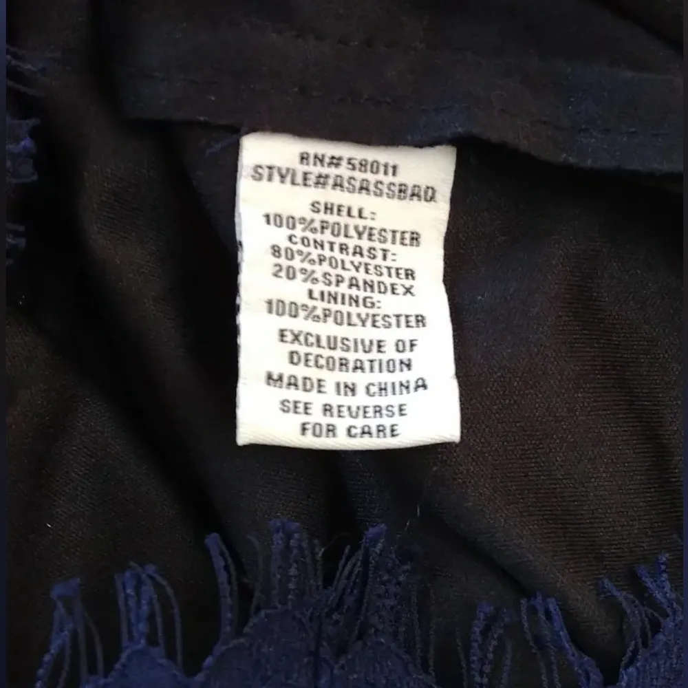 Navy Blue Lace Short Sleeve Black Mesh Modcloth Dress by - Image 7