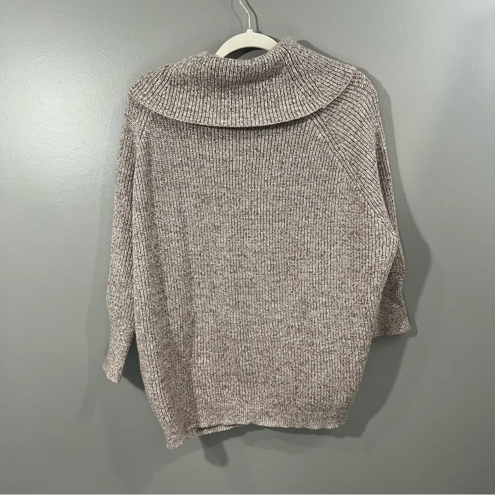 Chico’s size 2 tan cowl neck dolman sleeve sweater 3/4 length sleeve - Image 3