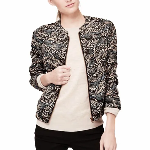 Ann Taylor Loft Floral Bomber Jacket - Image 2