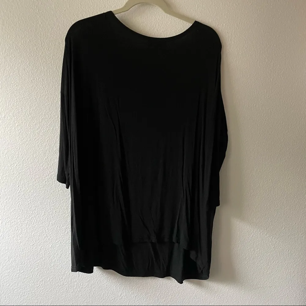 Piko Black 1/2 Sleeve Oversized Top - Image 3