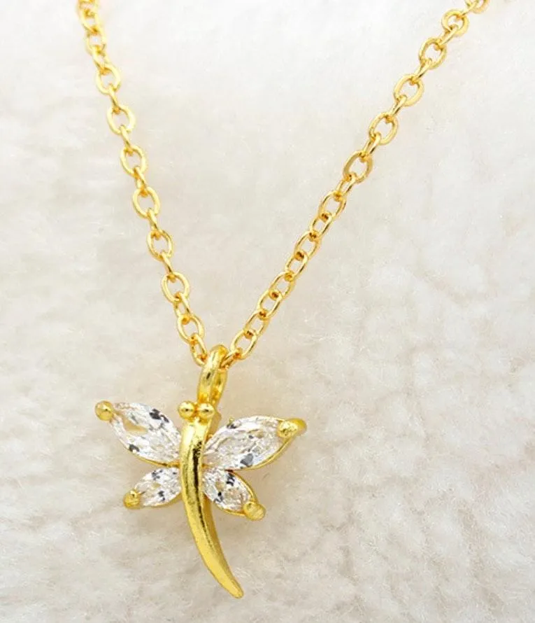gold CZ Butterfly Necklace - Image 2