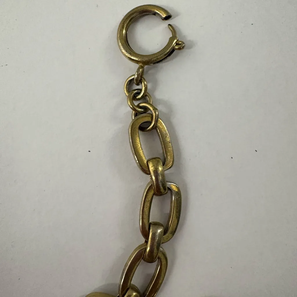 Vintage Juicy Couture Gold Tone Love  Heart Bracelet with Pearl Dangle Charm - Image 8