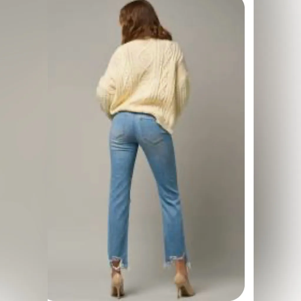 Insane Gene Wicked Trend Destroyed Straight Jeans, Sz 7/27 (runs big) Blue - Image 2