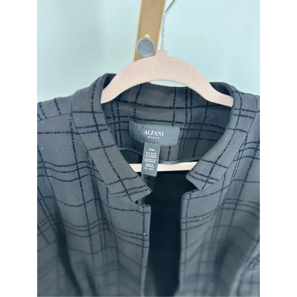 Alfani Black on Black Stripped Grid Jacket Women’s Plus Size 18W NWT - Image 7