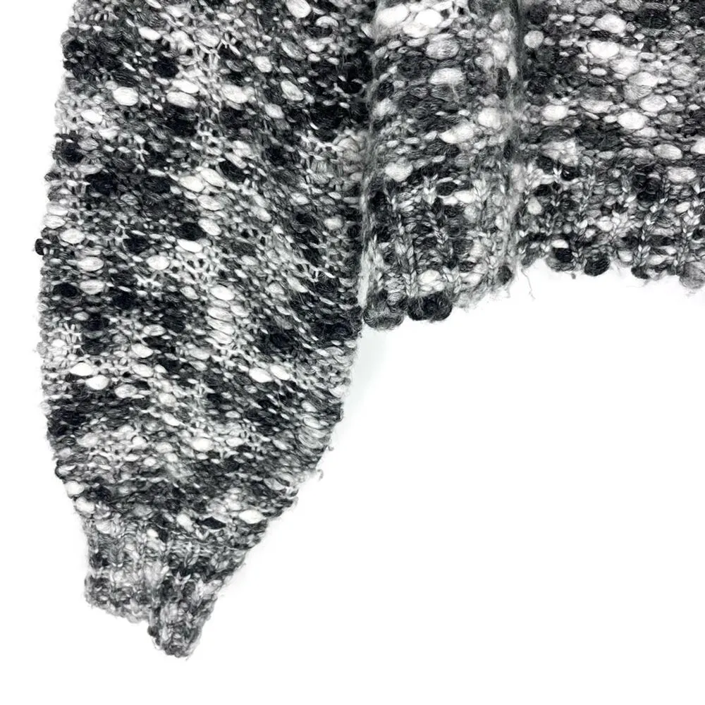 Hollister Mock Neck Chunky Knit Sweater Black Grey White Size Small - Image 3