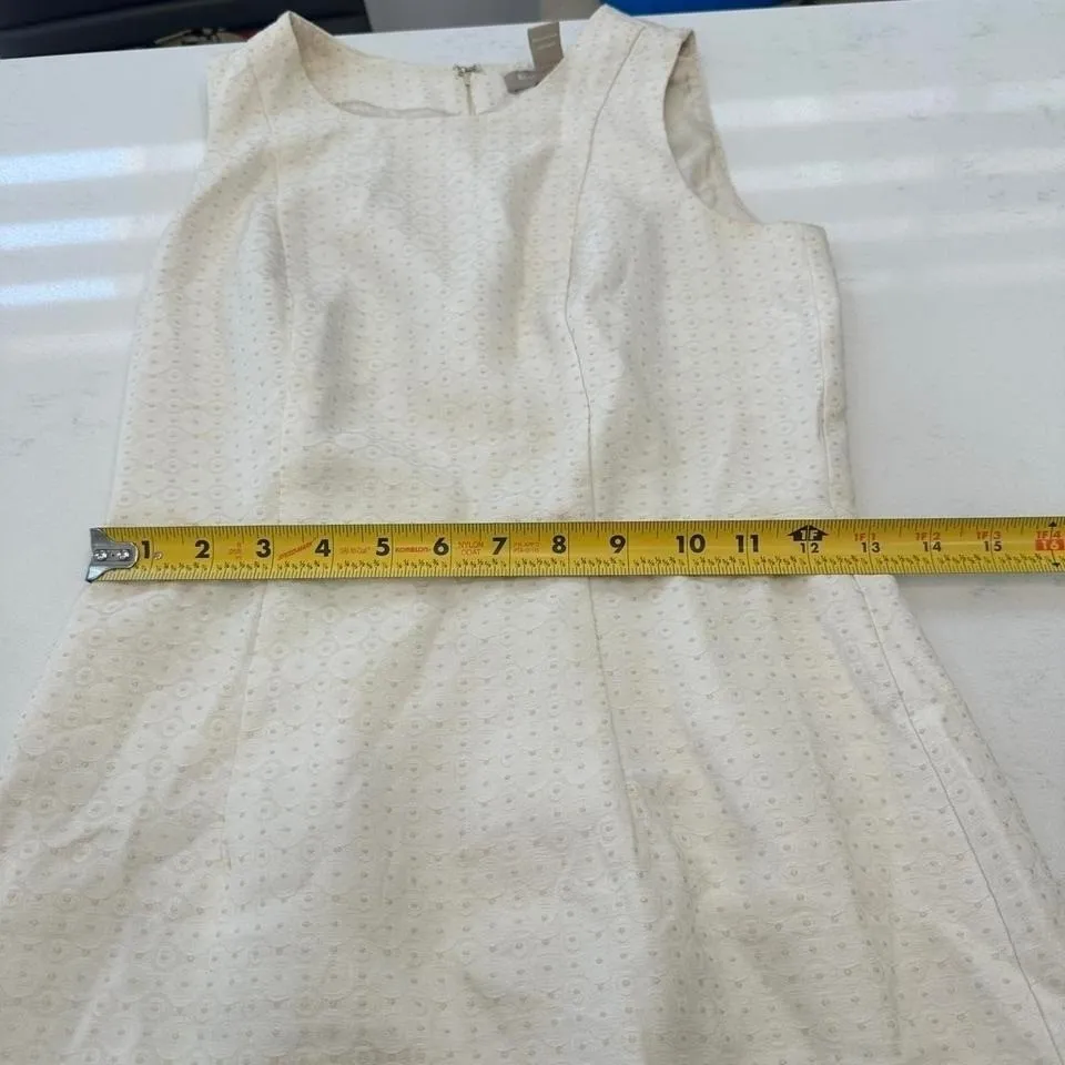 Banana Republic Dress Womens 00P Sleeveless Textured Tonal Pencil Midi Back Zip - Image 6