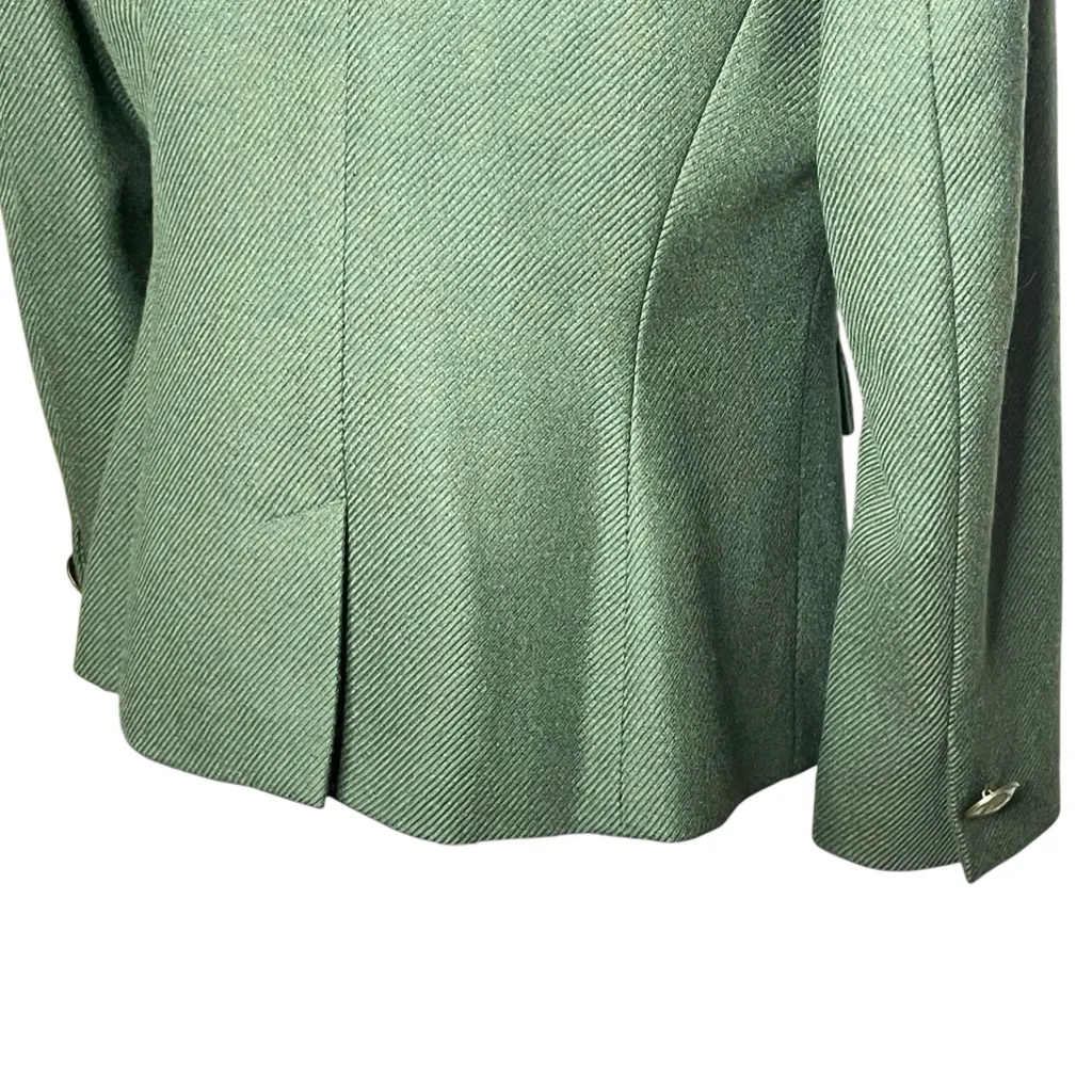 VTG Talbots Wool Blazer Womens Sz 10 Green Career Structured Jacket Classic - Image 6