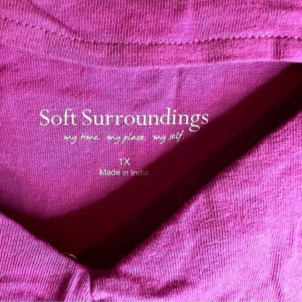 Soft Surroundings 1X Tank Bright Pink Flowy Career‎ Office Wear - Image 3
