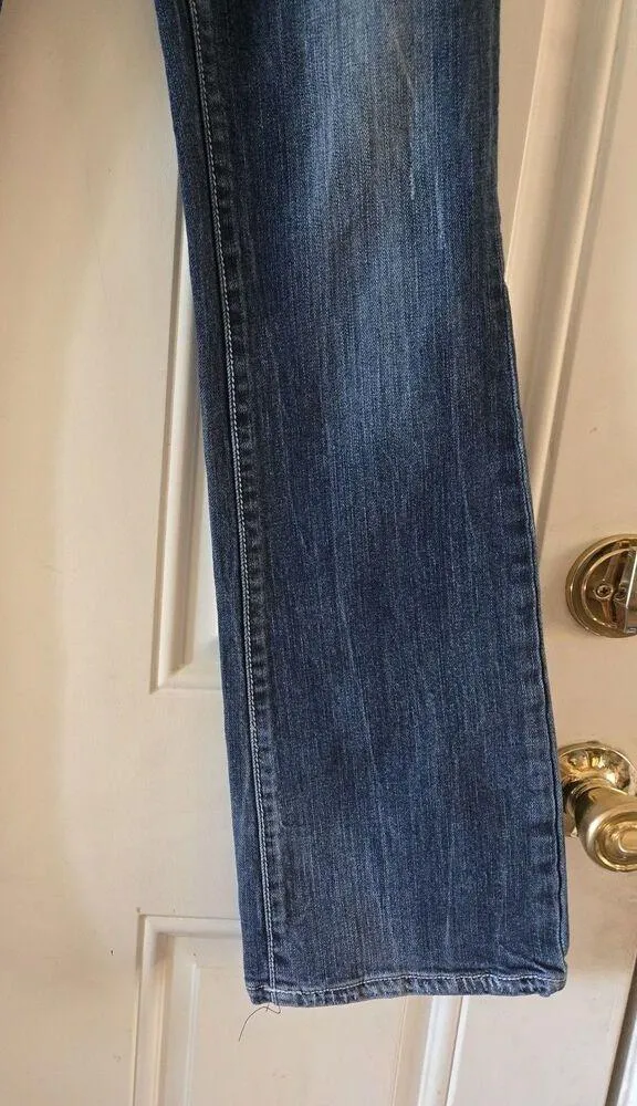 Wrangler Rock Jeans Women Size 1X34 Ultra Low Rise Bootcut Denim Distressed Y2K - Image 4