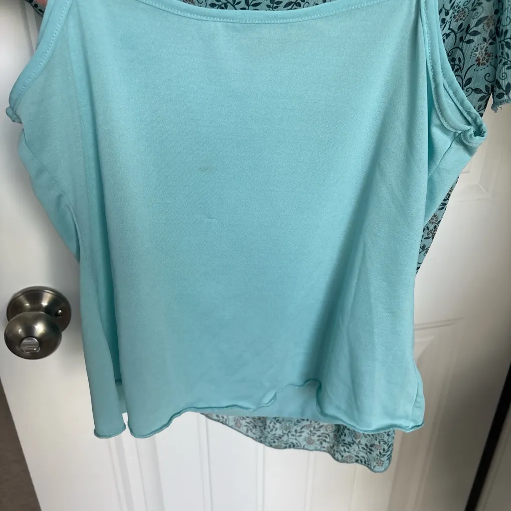 Chase Authentics Green Tie Front Blouse Short Sleeve - Image 6