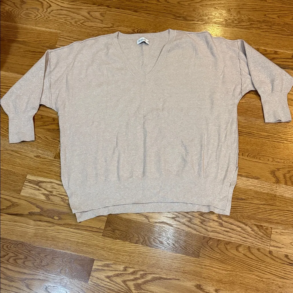 Abercrombie & Fitch Oversized V-Neck Sweater Soft A & F Collection Beige XXL - Image 5