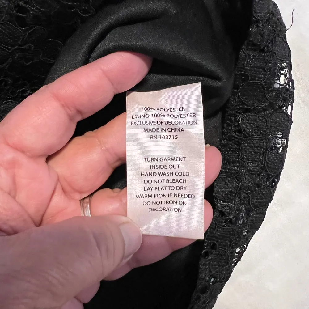 Nanette Lepore Black Lace Sleeveless Top Victorian‎ Style High Neck Blouse-SZ M - Image 5