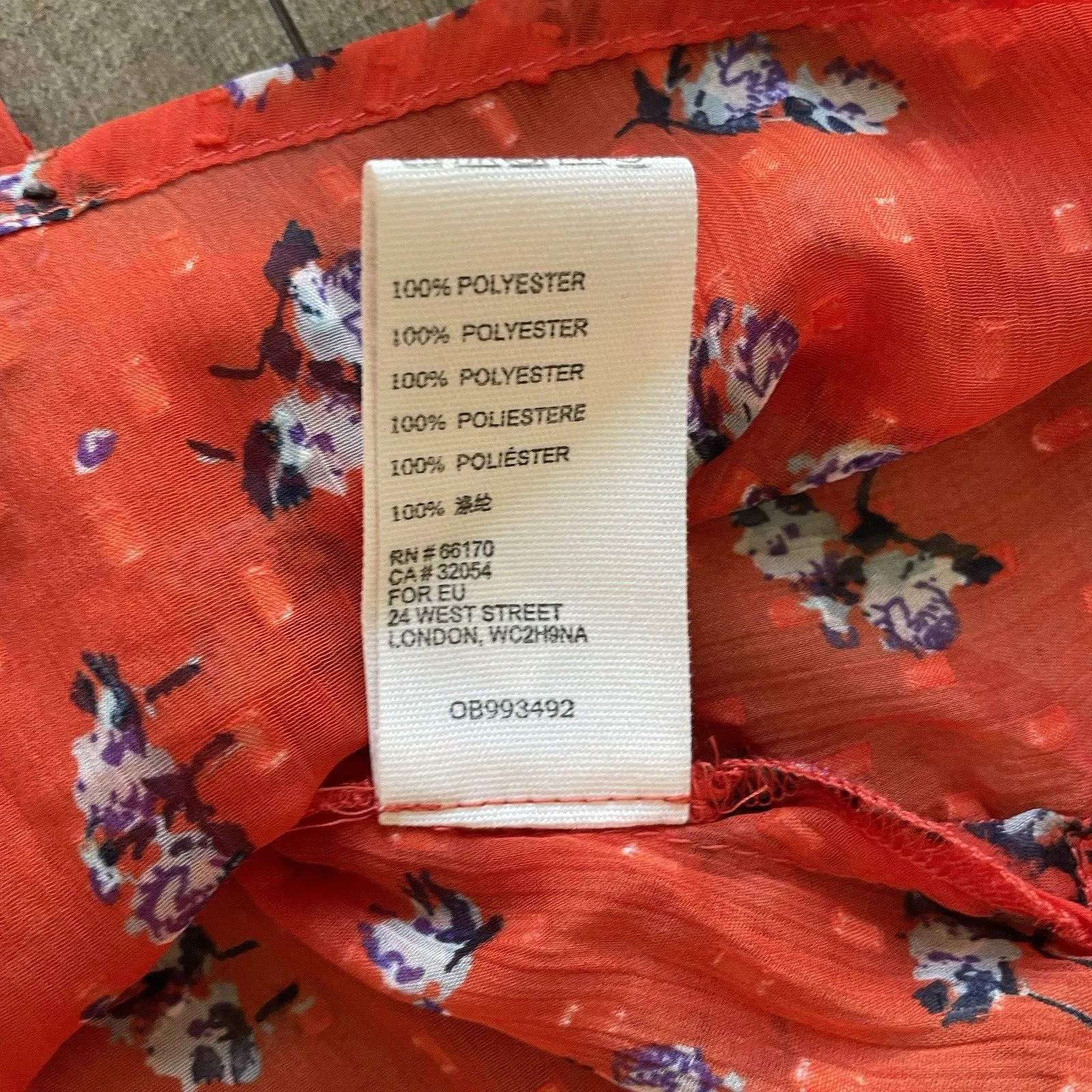 Free People Flowers In December Blouse Top‎ Women's S Red boho Cottagecore sheer - Image 16