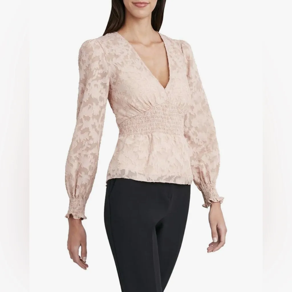 BCBGMaxAzria Blush Textured Blouse - Image 2