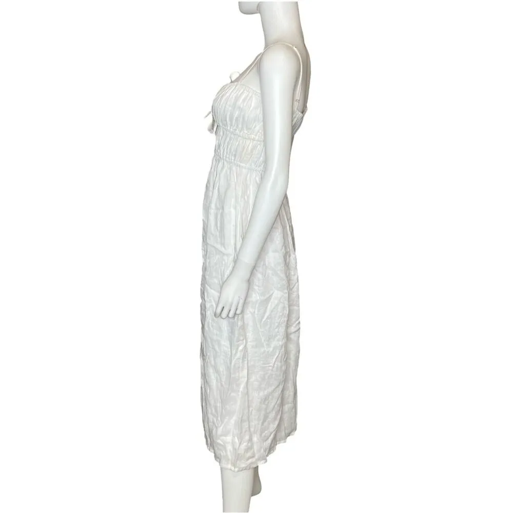 Faithfull the Brand Francesca Midi Dress Plain White Women’s Sz XS - Image 3