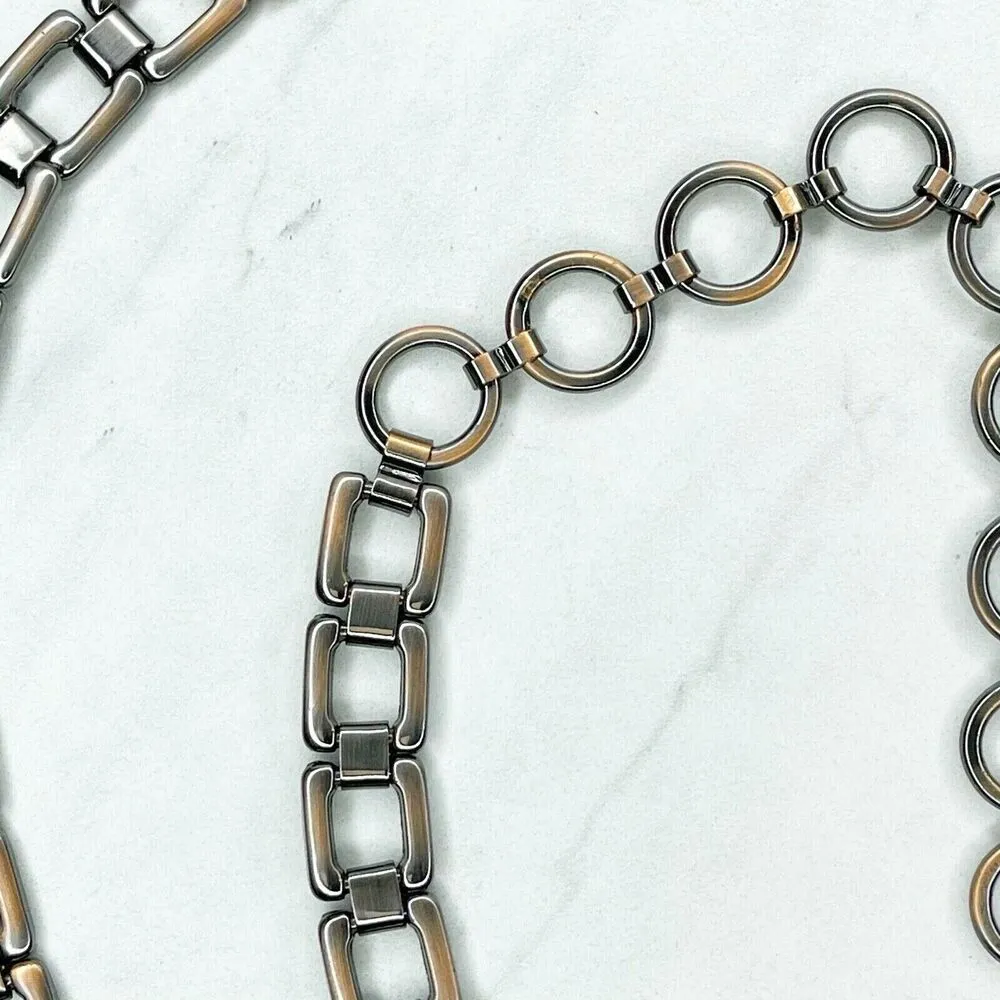 Womens Bronze Square Chain Link Belt ✨ S/M Gold - Image 3