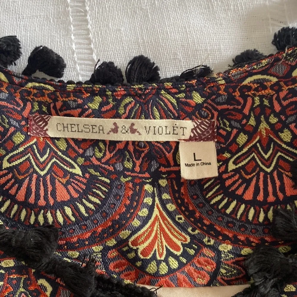 Anthropologie Chelsea + Violet bohemian jacket with tassels. - Image 5