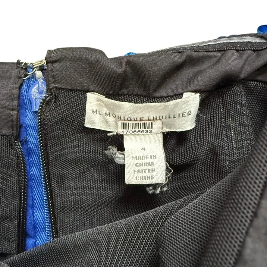 ML Monique Lhuillier Strapless Mira Sequins Dress in Blue, Size US 4 Blue - Image 6