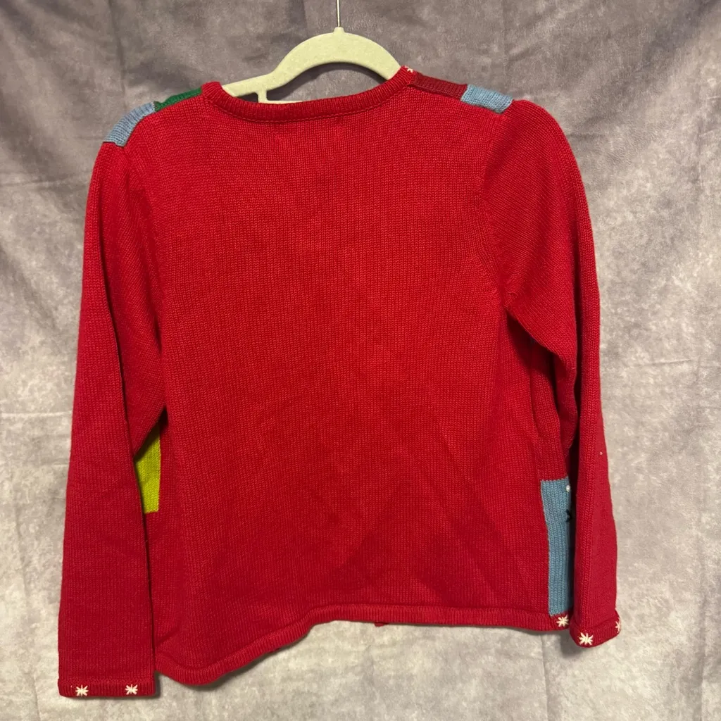 Tiara International Small Red Winter Snowman Cardigan Sweater - Image 6