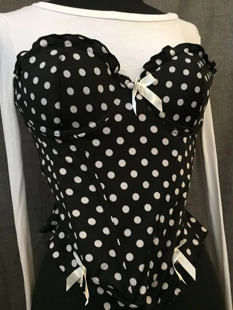 Planet Lingerie Corset Ruffle Polk-a-dot Top  - Image 2