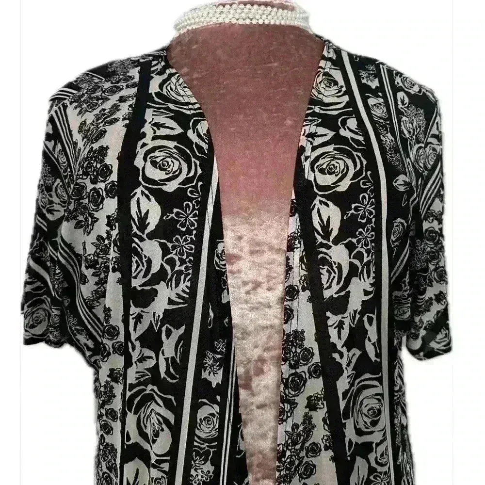 Siren Lily Fringe Floral Women's Kimono (308) - Image 4