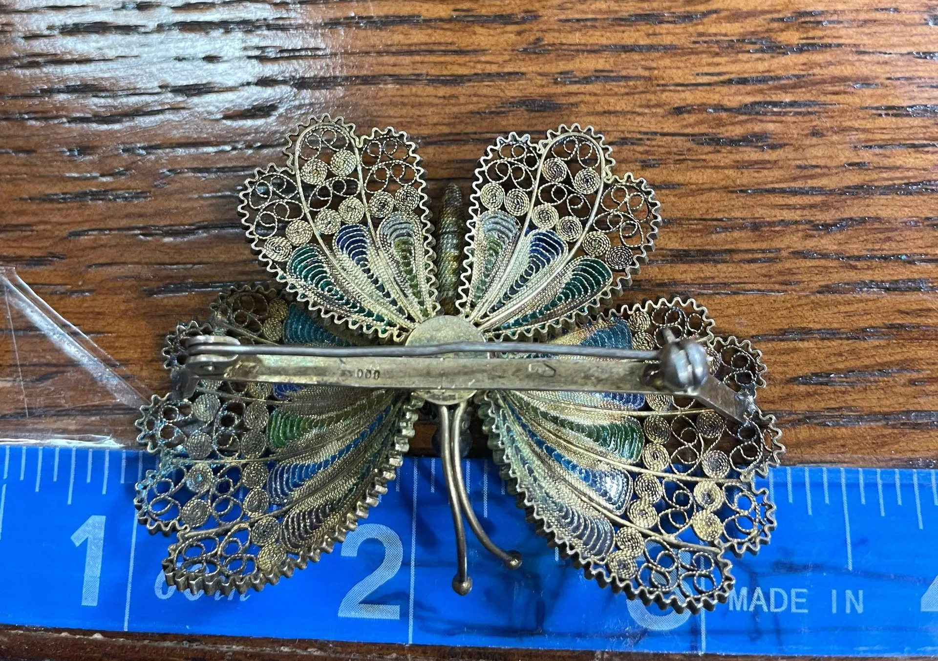 Vintage Colorful Enamel Butterfly Brooch / Pin - Image 7