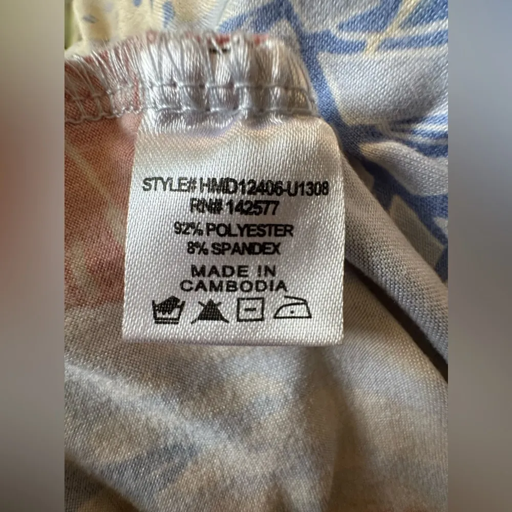 Haute Monde leaf print side slit maxi dress size Large resort wear - Image 5