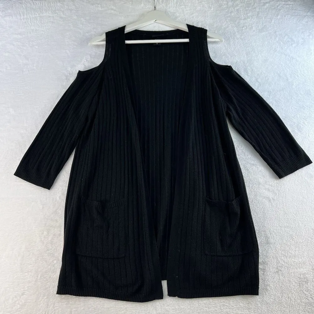 Torrid Plus 1 1X Cold Shoulder Cardigan Sweater Lightweight Open Front Women’s - Image 3