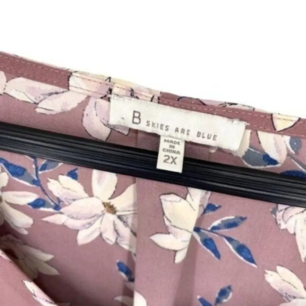 Anthropologie Skies Are Blue Women’s Pink Floral Blouse Top - Image 3