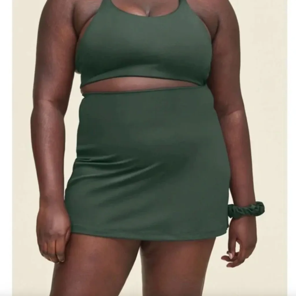 Girlfriend Collective Sport Skort, Moss Green - Image 2