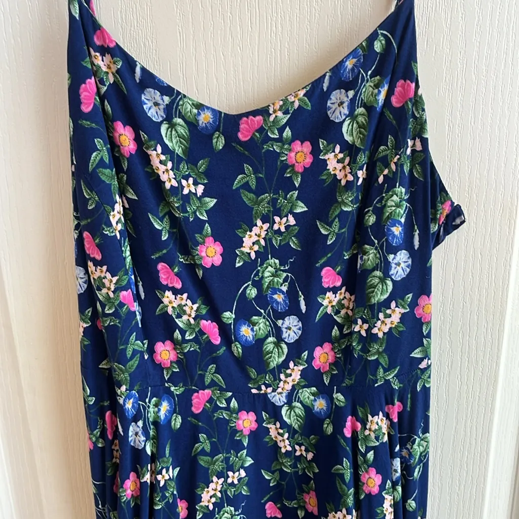 Old Navy Blue Floral Smocked Dress - Image 2