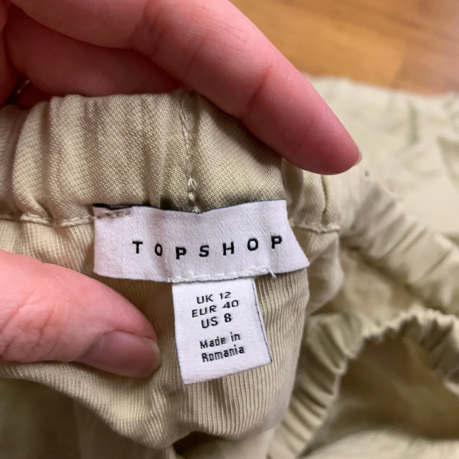 TOPSHOP Beige Tie Waist Maxi Skirt Womens Size 8 Casual Lightwieght Basic - Image 5