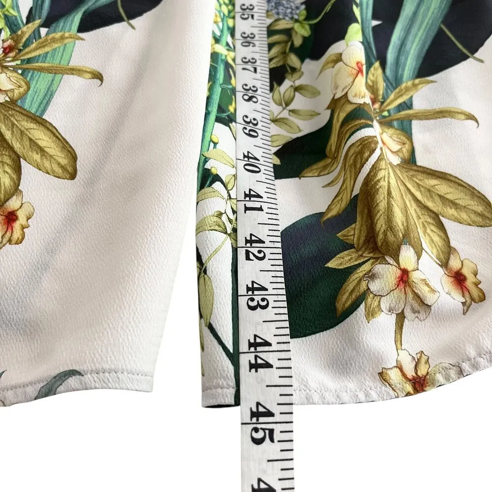 Zara White Floral Botanical Print Belted Resort Kimono Coverup Dress Size Small - Image 7