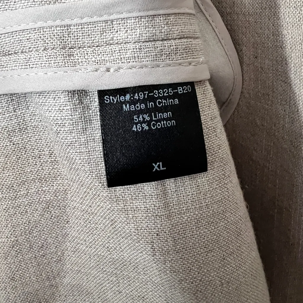 Jenni Kayne Linen Cotton Blend Trench Coat Natural Beige XL Women’s Long‎ Belted - Image 8