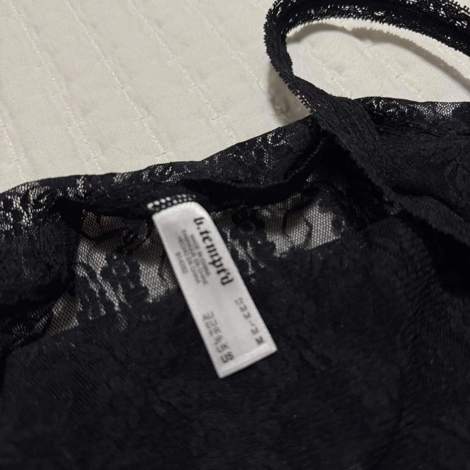 B.tempt’d Semi Sheer Floral Lace Black Lingerie Chemise Slip M Medium - Image 8