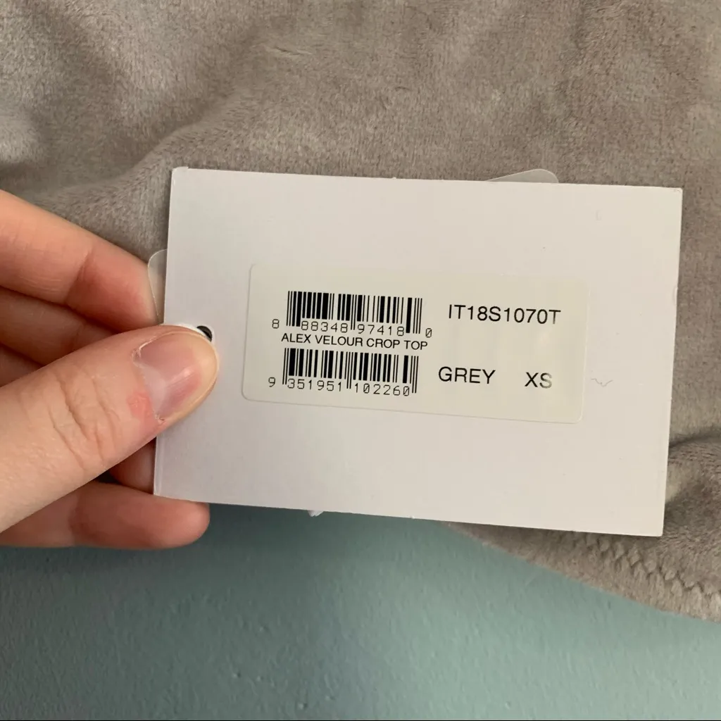 Twiin Alex Velour Bikini Top Scoop Neck Crop Top NWT Size XS - Image 3