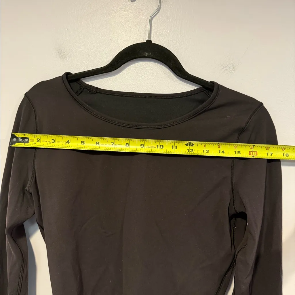 Lululemon Wunder Train Black Long Sleeve Crop Top - Image 3
