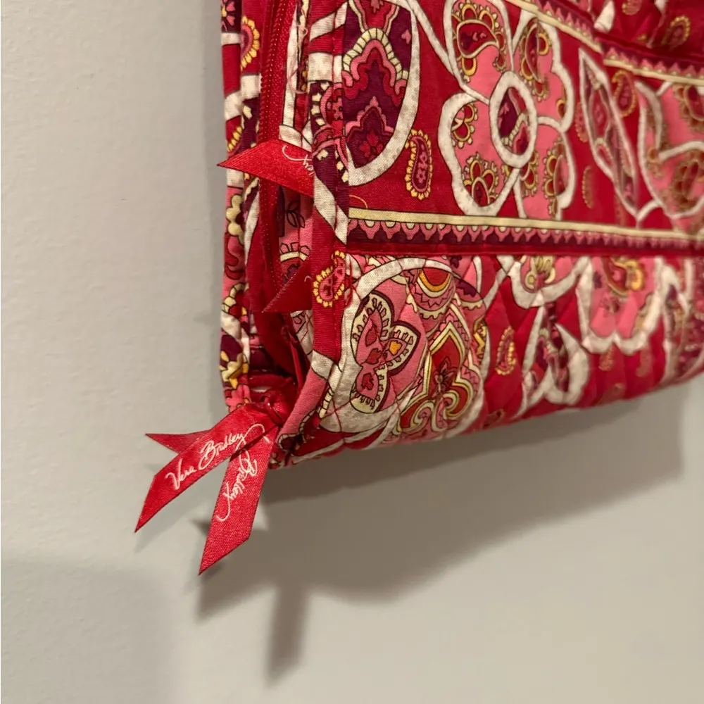 Vera Bradley Pink Floral Hanging Organizer Folding Travel Cosmetic Bag Zippers J - Image 4