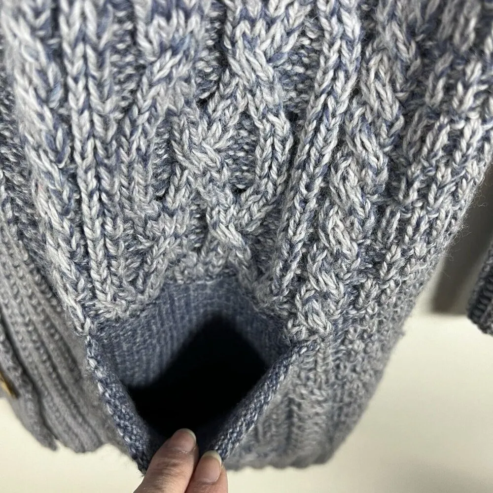 Kilronan Knitwear Sweater Women S Cardigan Cable Knit Fisherman Merino Aran Long Blue - Image 6