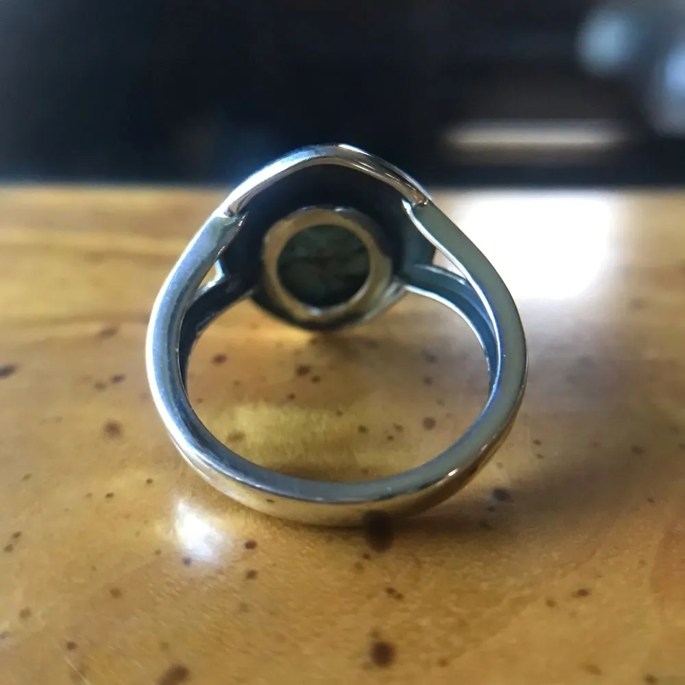 Blue Moon Turquoise Sterling Silver Bear Paw Ring Size 7 - Image 3