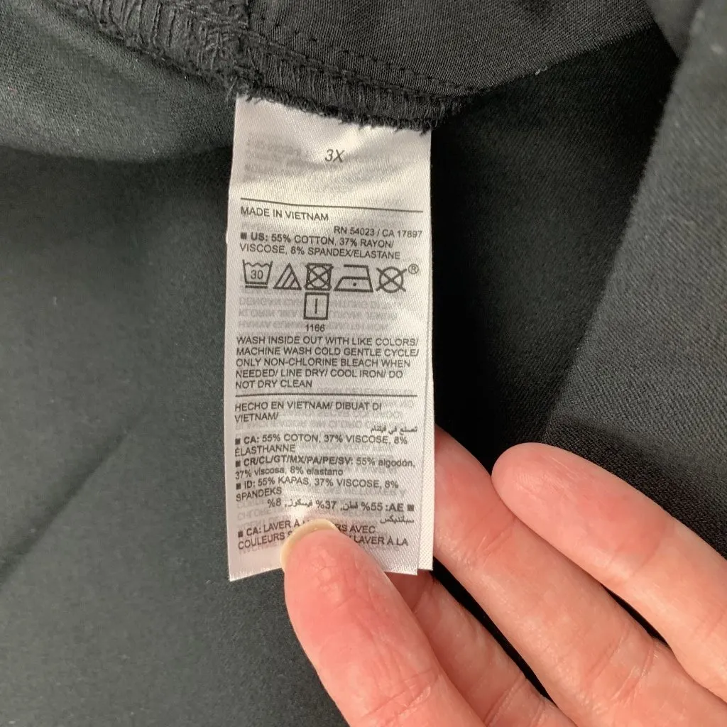 Old Navy Black Stretch Canvas High Rise Wide Leg Pixie Pant 3X New - Image 6