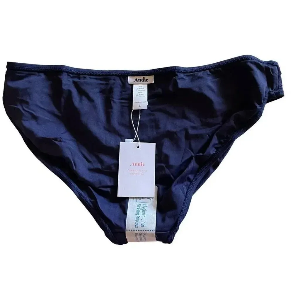 Andie The Bikini
Bottom Low Rise Classic
Bikini Bottom Navy SZ L #1446 - Image 5