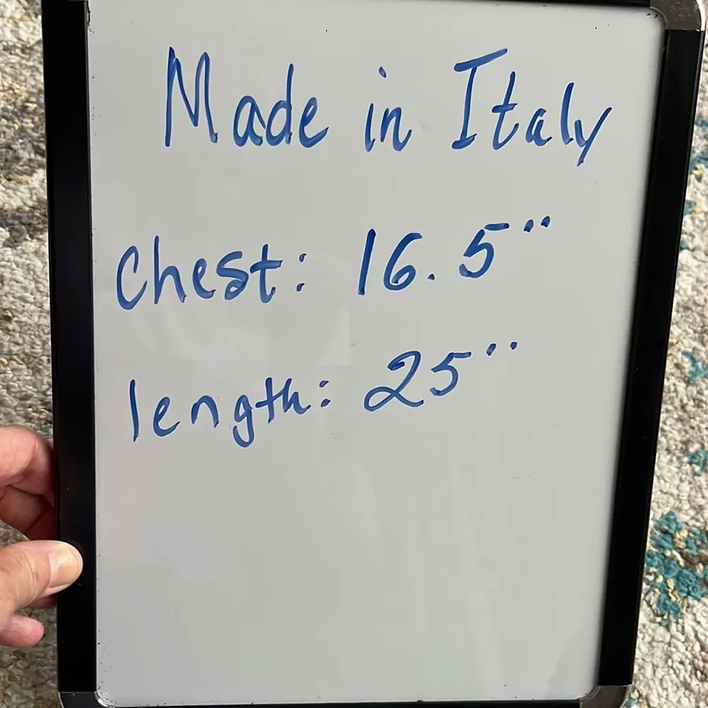 Made in Italy Solid Black Tank Bubble Hem Split Back Womens Medium - Image 11