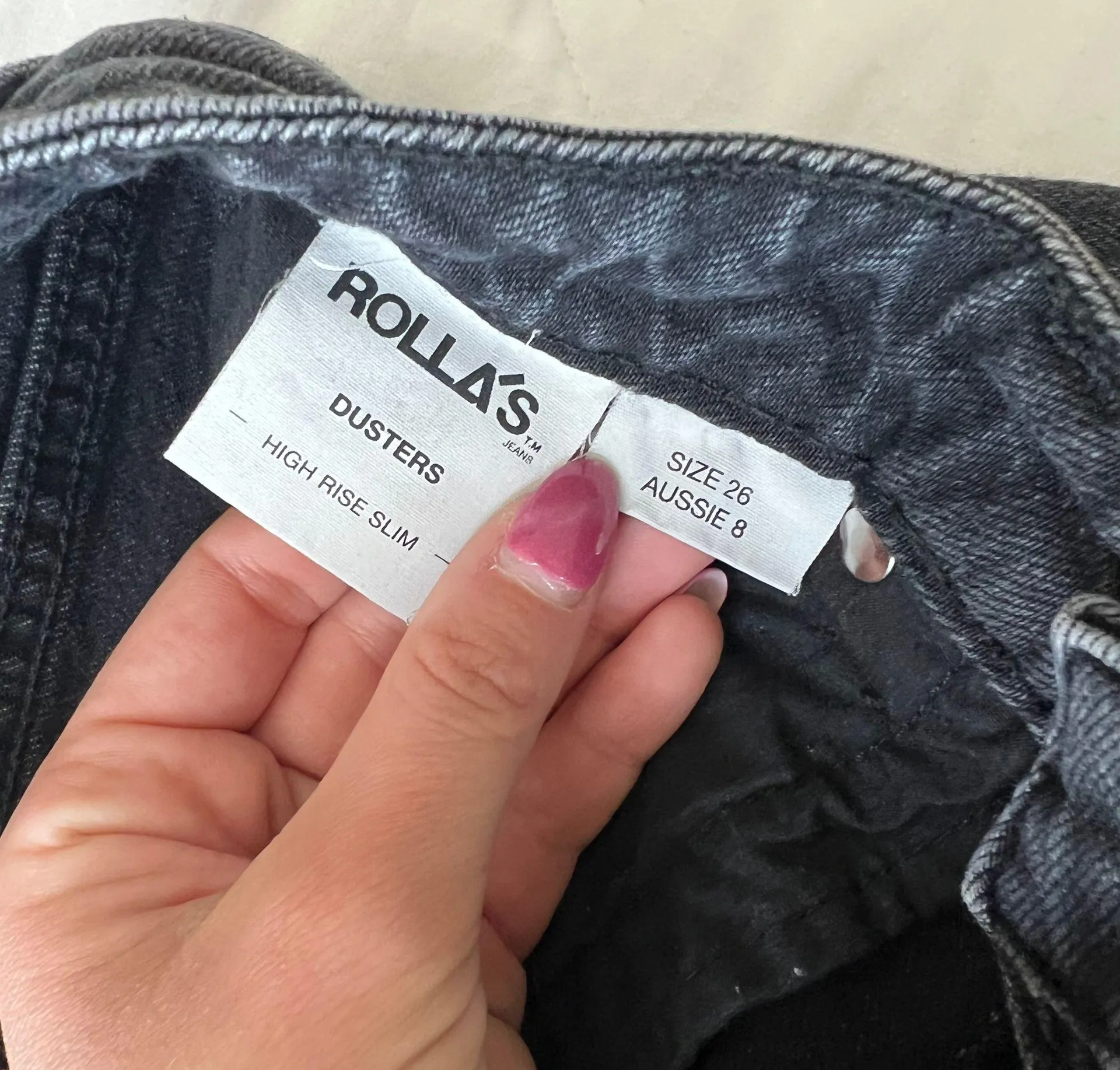 Black High Rise Slim Leg Jeans  - Image 7