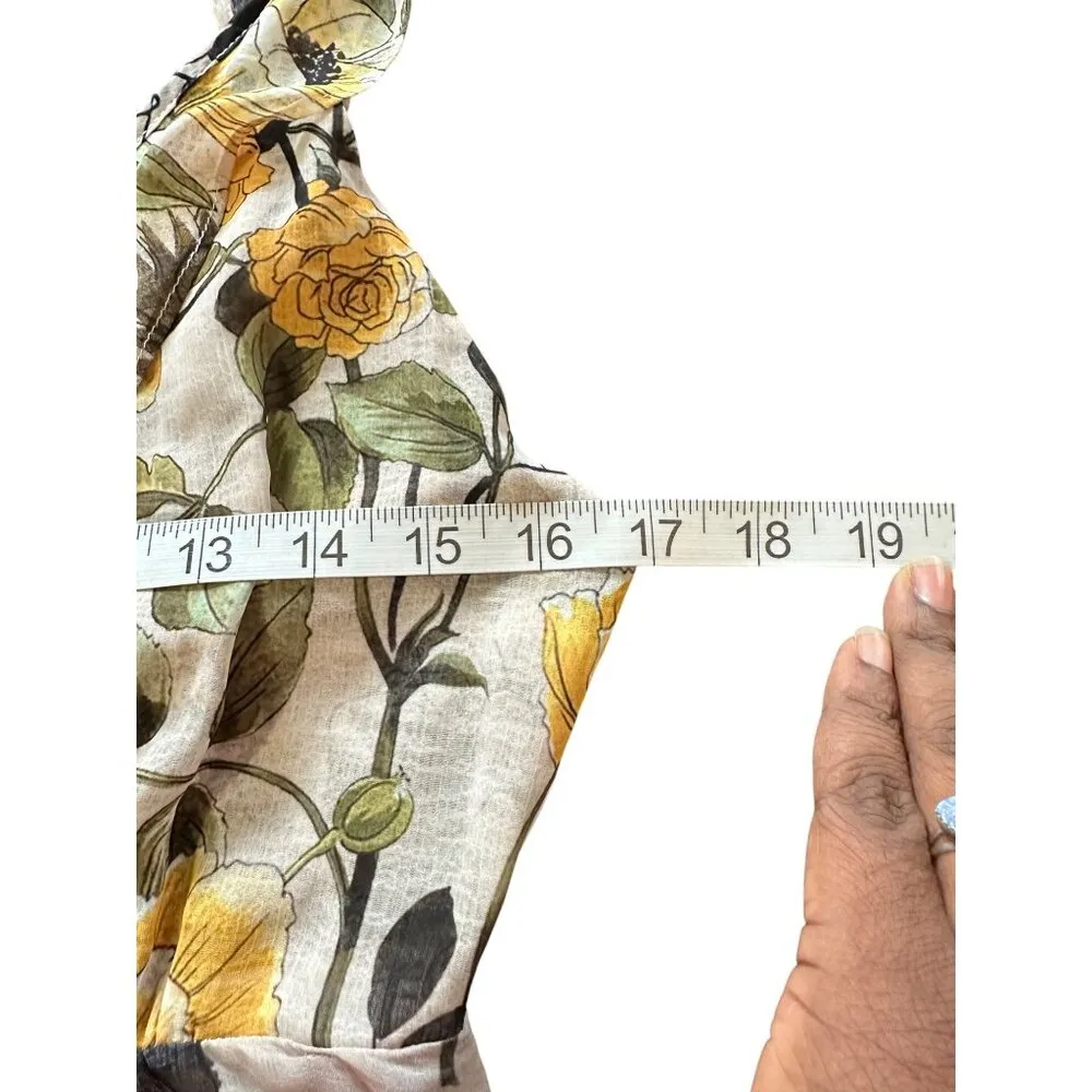 Floral Maxi Dress Ruffle Hem Open Back By Super Natural By Secret Mission READ Yellow - Image 8