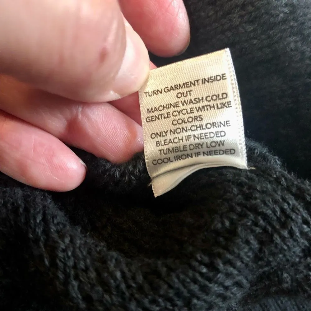 Christopher & Banks Women’s Knitted Black Cardigan Size Large - Image 9