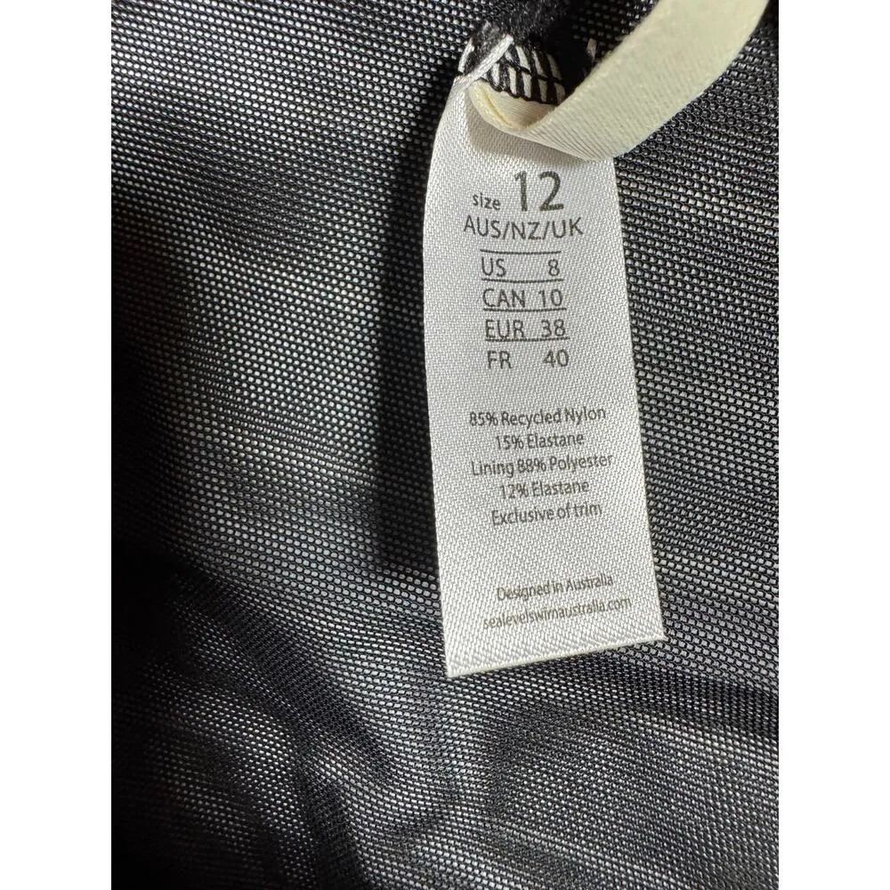 Sea Level Stripe Mid Rise Bikini Bottoms (New) Black Size 8 - Image 5