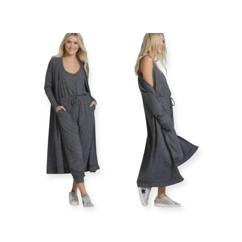 Free People FP Beach ☀︎︎ Bicoastal Open Duster Long Cardi ☀︎︎ Charcoal ☀︎︎ Small Gray - Image 15